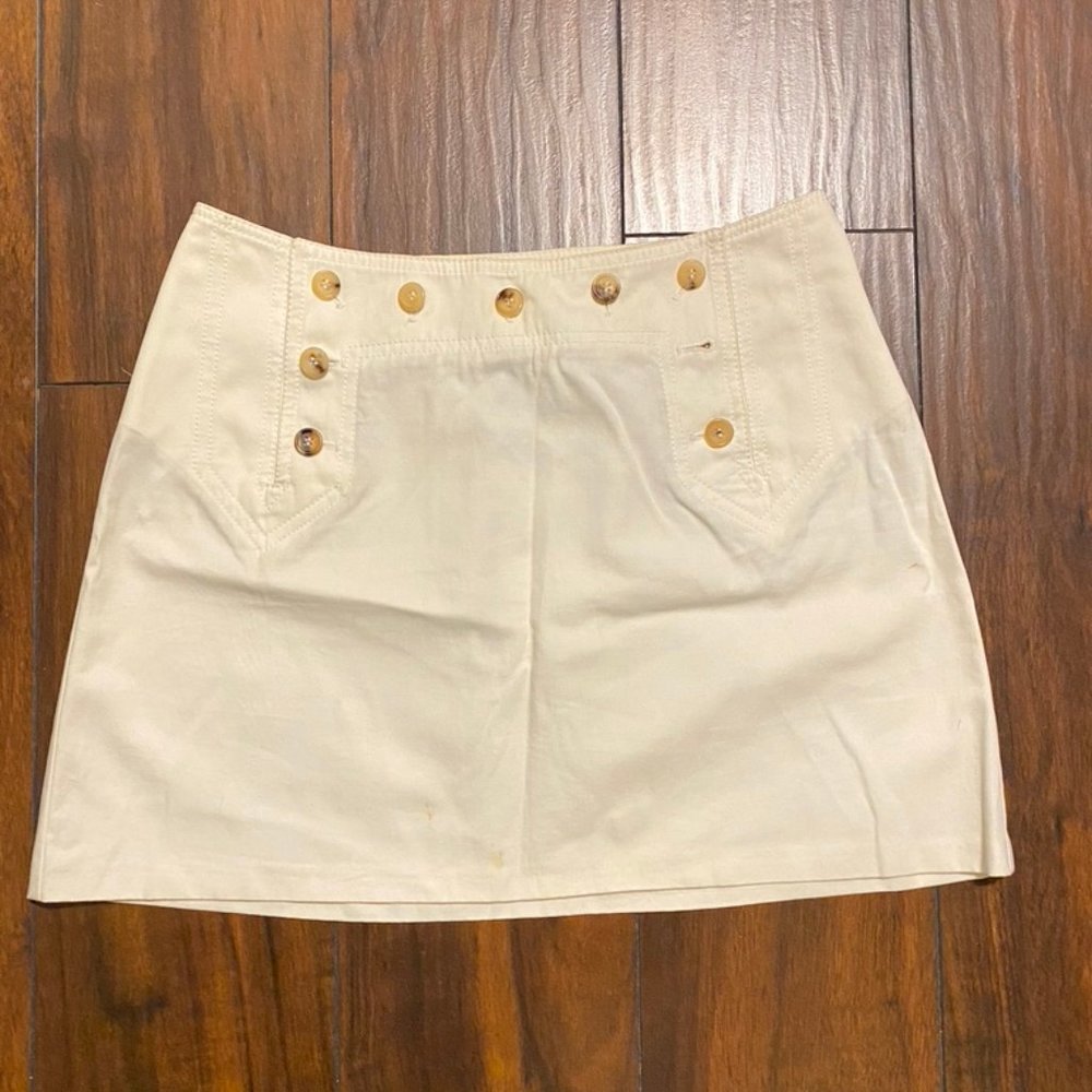 BURBERRY white cotton short skirt Sz.4